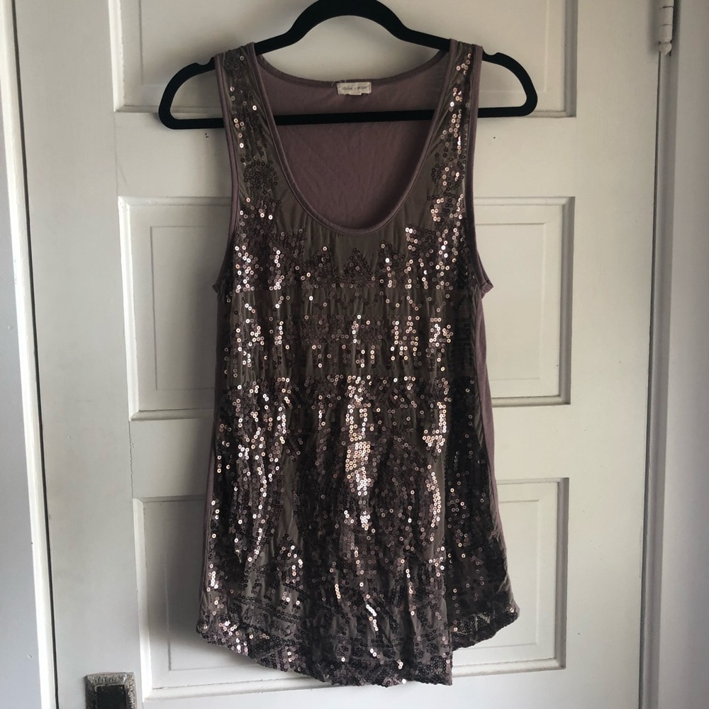 Out from Under sequined patterned tunic top